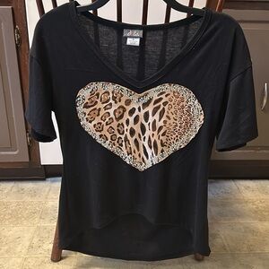 Dots Heart Rhinestone Tee